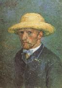 Vincent Van Gogh Self-Portrait with Straw Hat (nn04) oil painting artist